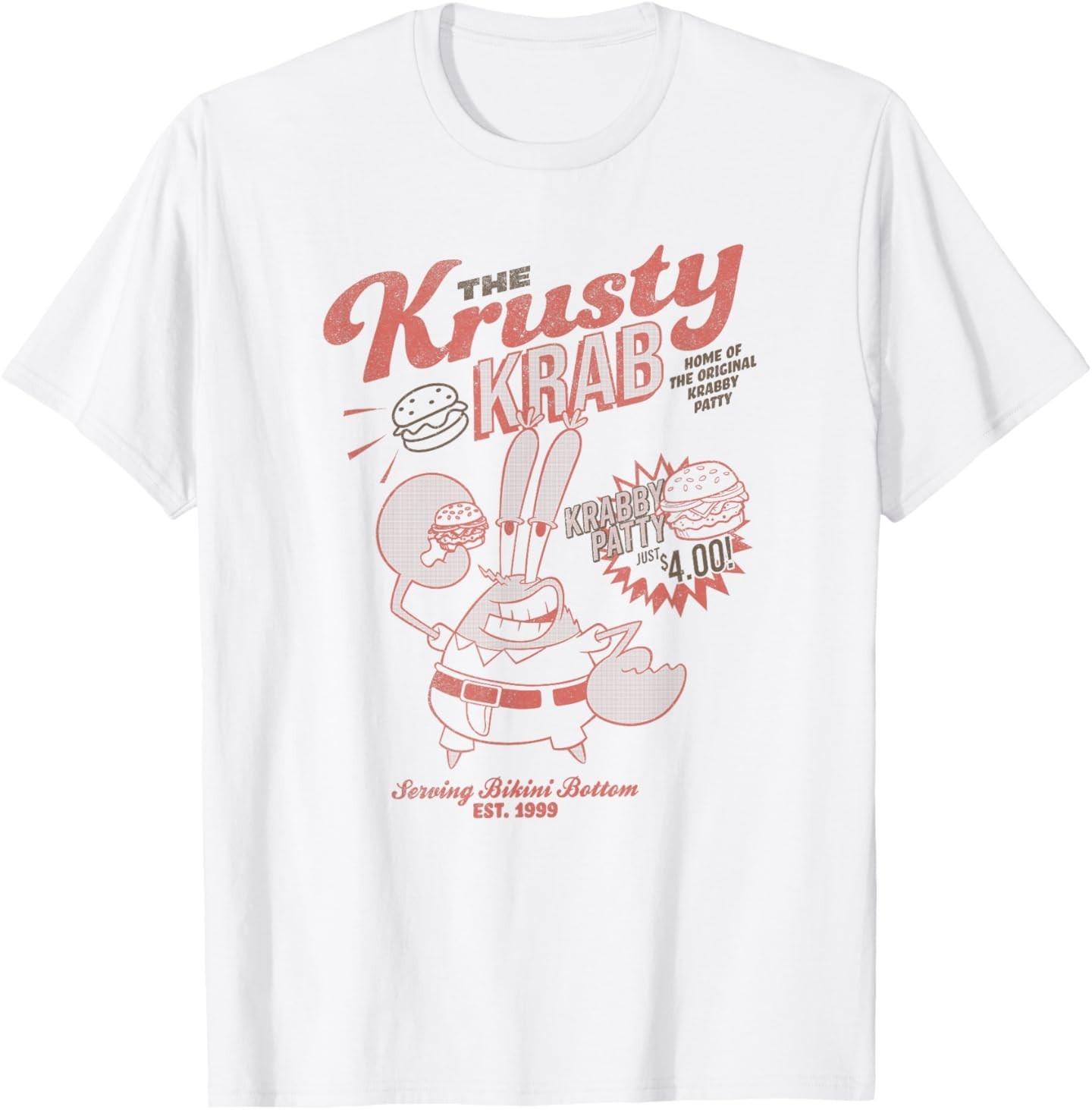 

SpongeBob SquarePants Mr. Krabs Krusty Krab Ad T-Shirt Mens Womens Tees Top S