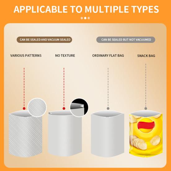 Electric Vacuum Sealer Machine Adjustable Seal Temperature Built-in Cutter Portable Food Sealer Touch Screen Bag Sealer for Kitchen Home Use