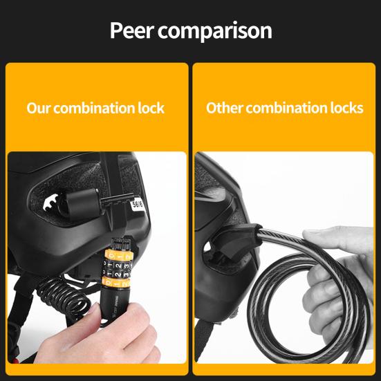 Cable Helmet Lock Quick Locking Waterproof 4-digit Password Anti-theft Motorcycle Helmet Password Lock Bike Supplies