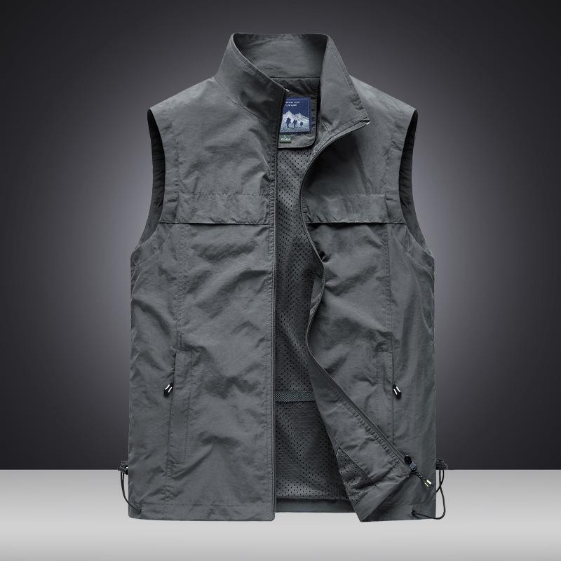 Men's Four Seasons Middle-aged Outdoor Leisure Loose Large Size Vest European and American Sports Multi-bag Vest
