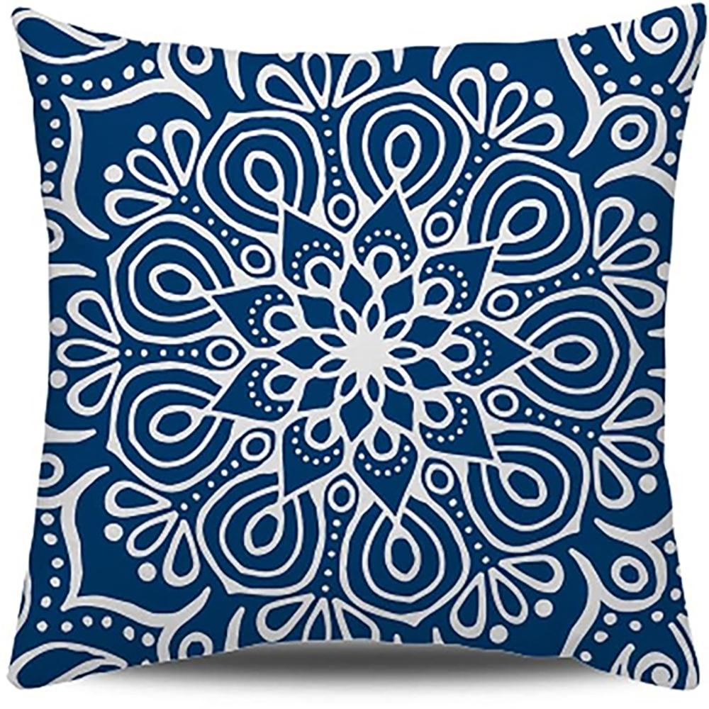 Blue and White Patterned Pillow Covers Set for Home Decor ,,sofa and chair cushion covers, home bedroom room decoration