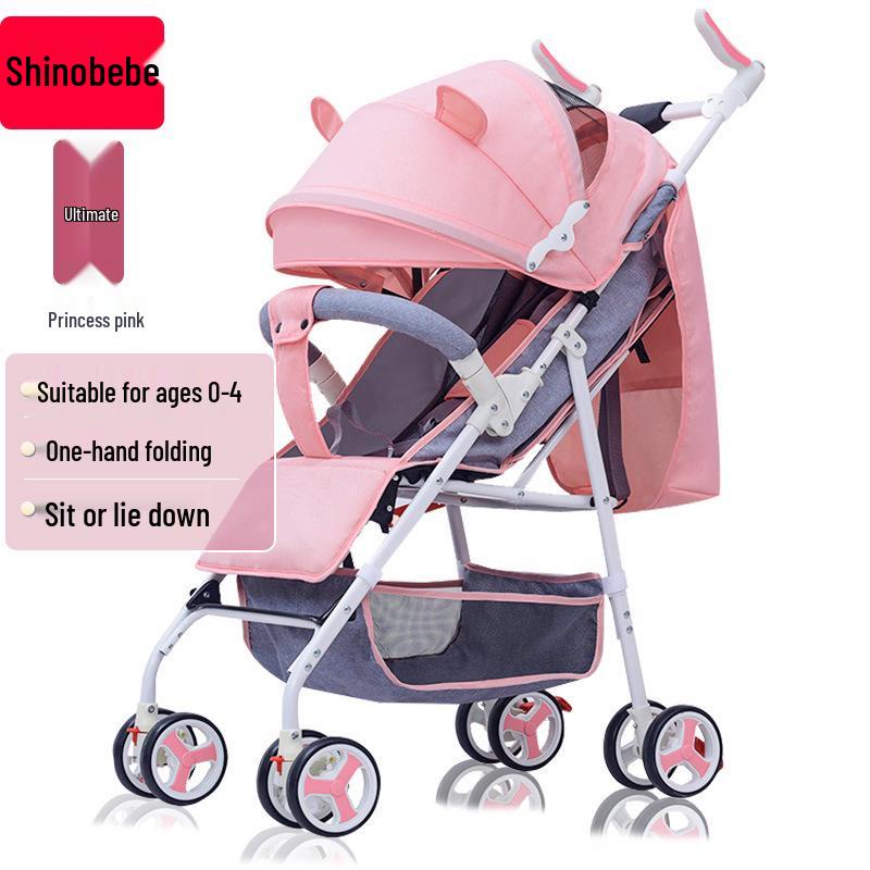 Multifunctional Lightweight Foldable Baby Stroller with High Landscape Design