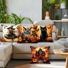 Halloween Pumpkin Black Cat Pillowcase Printed Polyester 45X45Cm Throw Pillowcover Decorative Sofa Cushion Pillowslip Home Decor