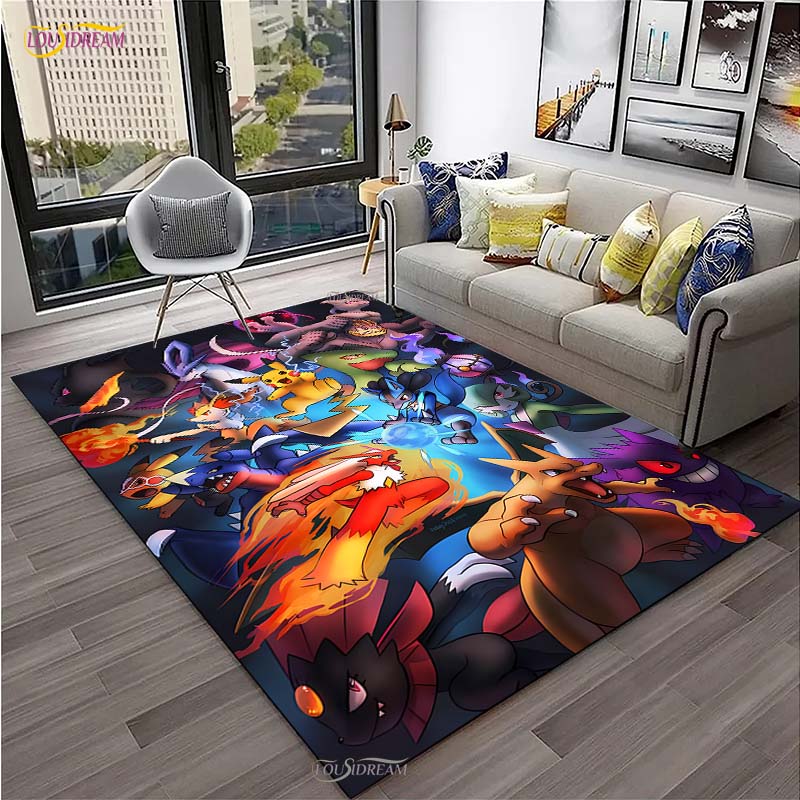 Pokemon Pikachu Κινούμενα Σχέδια Anime Χαριτωμένο Χαλί για Σαλόνι Υπνοδωμάτιο Χαλί Κουζίνας Πόρτας Παιδικό Αντιολισθητικό Πατάκι Δαπέδου Alfombra Δώρο Γενεθλίων