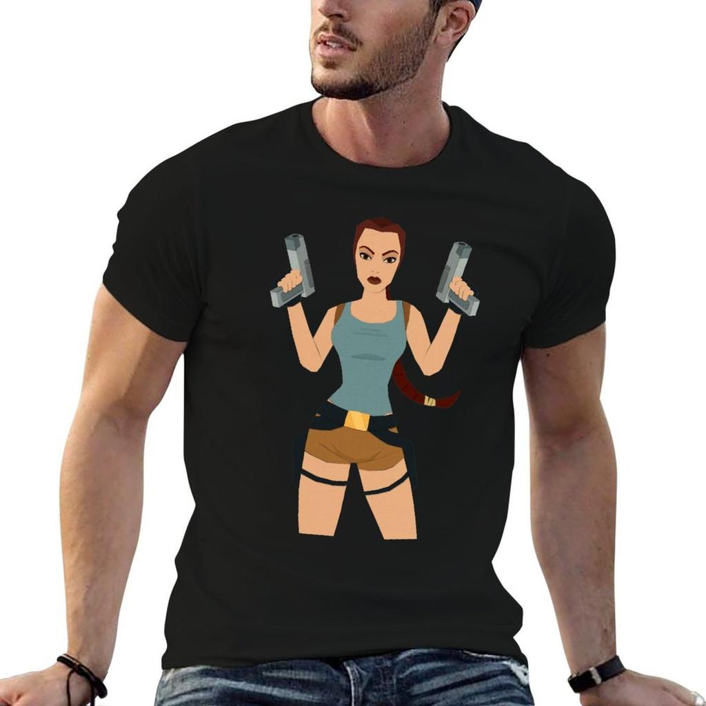 Paper Lara Croft Tshirt Large Size Casual Tee Shirt