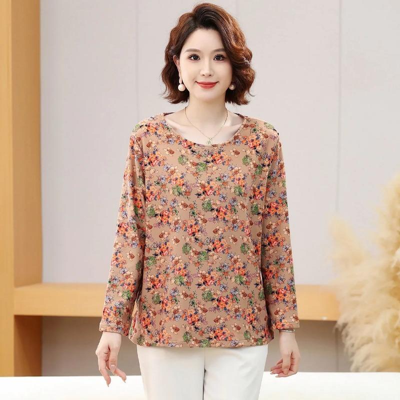 High Elastic German Velvet Spring and Autumn Long-sleeved Bottoming Middle-aged and Elderly