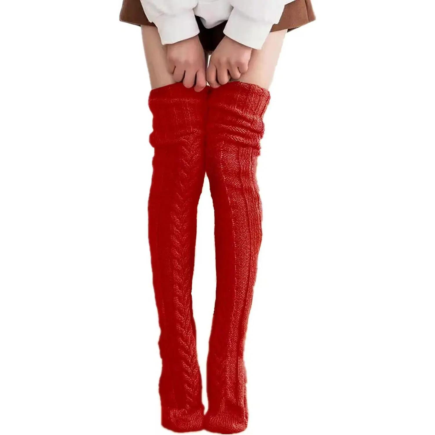 

Женские чулки, шерстяные гетры, модные женские чулки, милые осенне-зимние однотонные гольфы из акрилового волокна