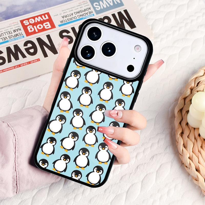 Cartoon-Pinguin-Handyhülle für iPhone 17 16e 15 14 13 12 11 Pro Max Air Mini Weiche Schutzhülle
