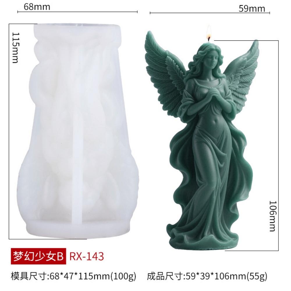 3D Dreamy Wings Goddess Candle Silicone Mold DIY Angel Relief Cylinder Aromatherapy Candle Decoration Gift Ornament