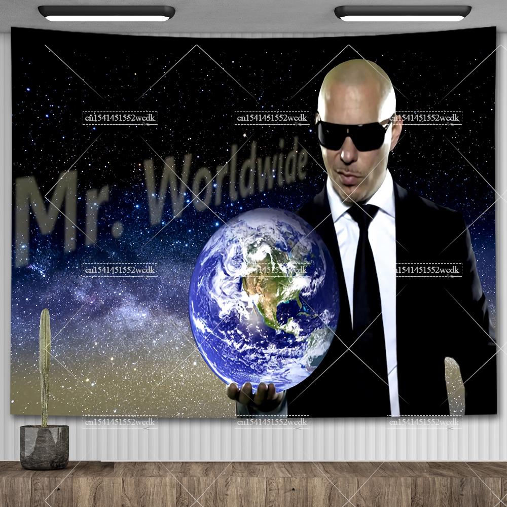 Mr Worldwide Dice To Live Laugh Love Telo da Parete MR 305 Pitbull Meme Telo da Parete Grande Tessuto Appeso a Parete Teli Tappetini Yoga