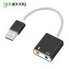 GOOJODOQ 7.1 externí USB konektor zvukové karty 3,5 mm USB audio adaptér Sluchátka Zvuková karta mikrofonu pro Macbook Počítač Laptop PC ZH