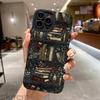 Vintage Purple Bookcase Painted Phone Case For iPhone 16 15 14 13 12 11 Pro Max Mini XS X XR 7 8 16 Plus Silicone Soft Cover