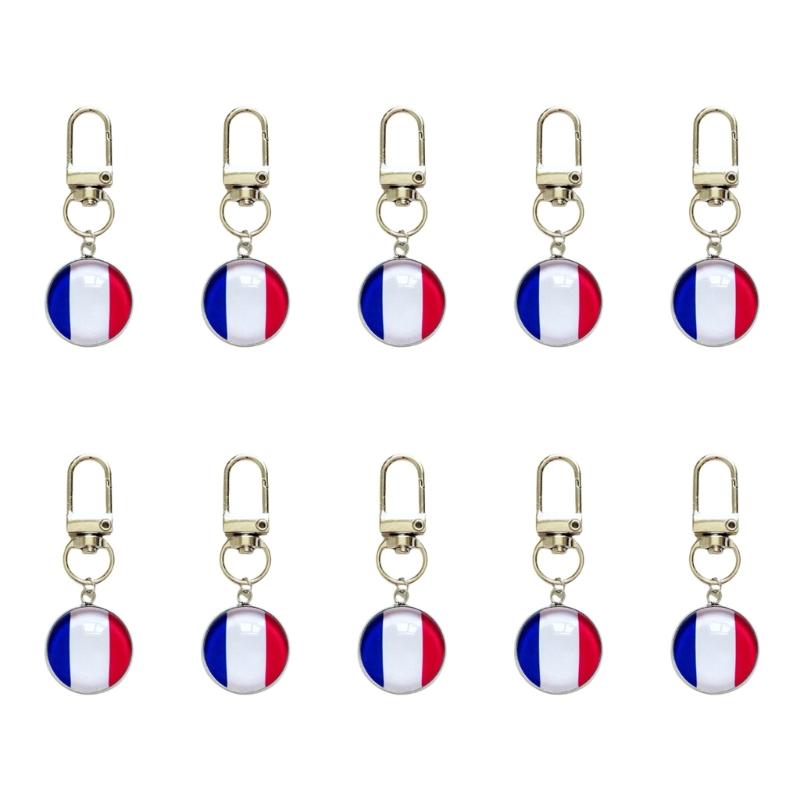 Set Of 10 Piece Stylish Soccer Keychains With National Flags Ideal For Gifts Travel Or Daily Use As A Fun Accessory