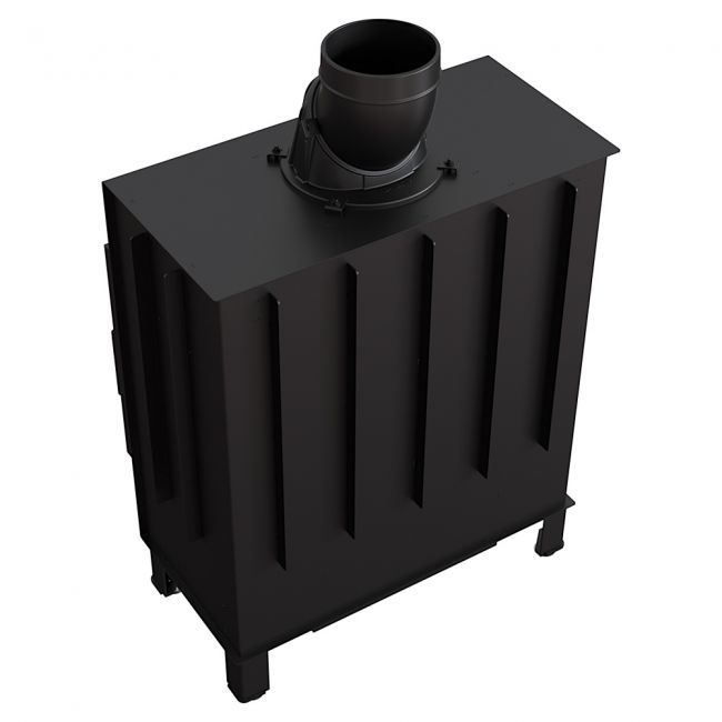 Smart Steel Fireplace KRATKI LUCY 14 kW Ø 200 Black Thermotec MSK GLASS