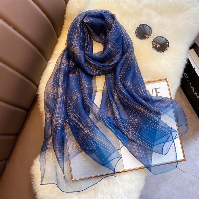 Women Summer Silk Scarves Fashion Shawl Lady Wrap Soft Female Stole Bandanna Hijab Poncho Foulard Muffler