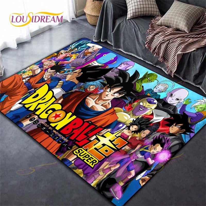 Alfombra antideslizante con dibujos de Dragon Ball Goku para suelo, alfombra cuadrada de calidad para habitación, suelo de baño y cocina extraíble, alfombra impermeable