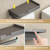 Toilet Paper Holder with Phone Shelf, No Drill Adhesive Wall Mount, Bathroom Tissue Dispenser & Storage Organizer