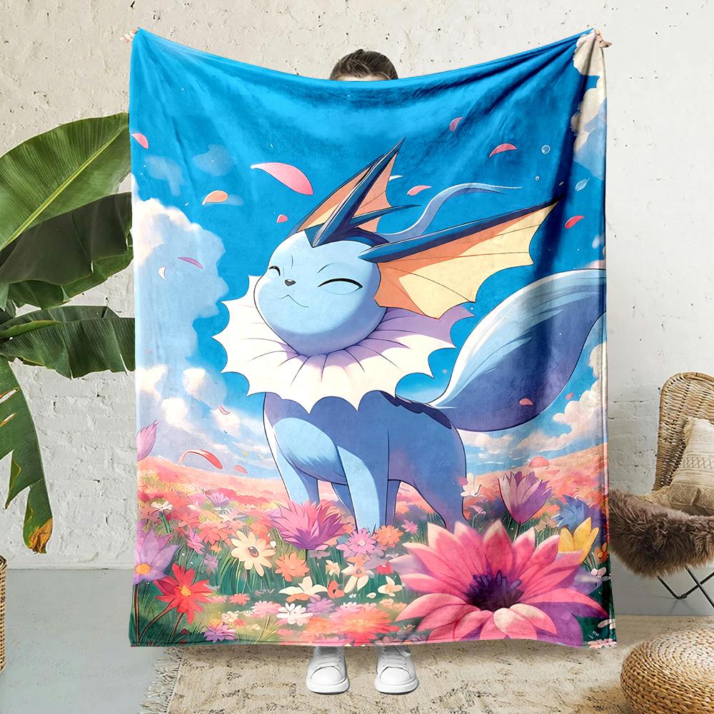1PC Japanese Games E-Eevee Umbreon Cartoon Blanket Anime Soft Fluffy Plush Blanket Sofa Office Quilt Throw Picnic Beach Towel