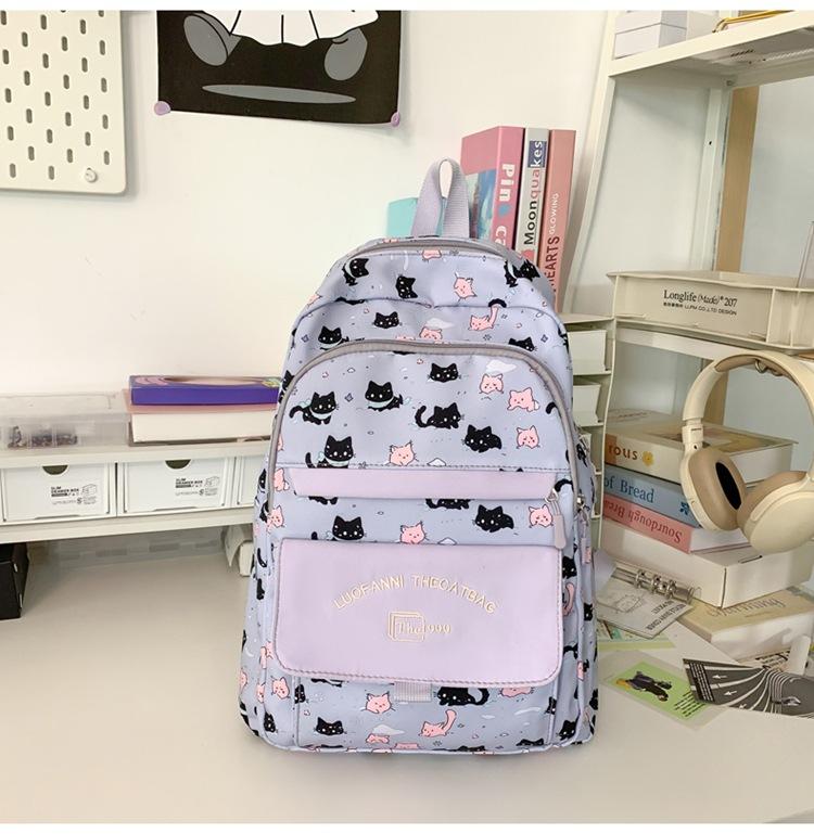 

Рюкзак Новый Принтованный Милый Универсальный Студенческий Стиль Ученик Средней Школы Рюкзак Большой Вместимости Модный фиолетовый