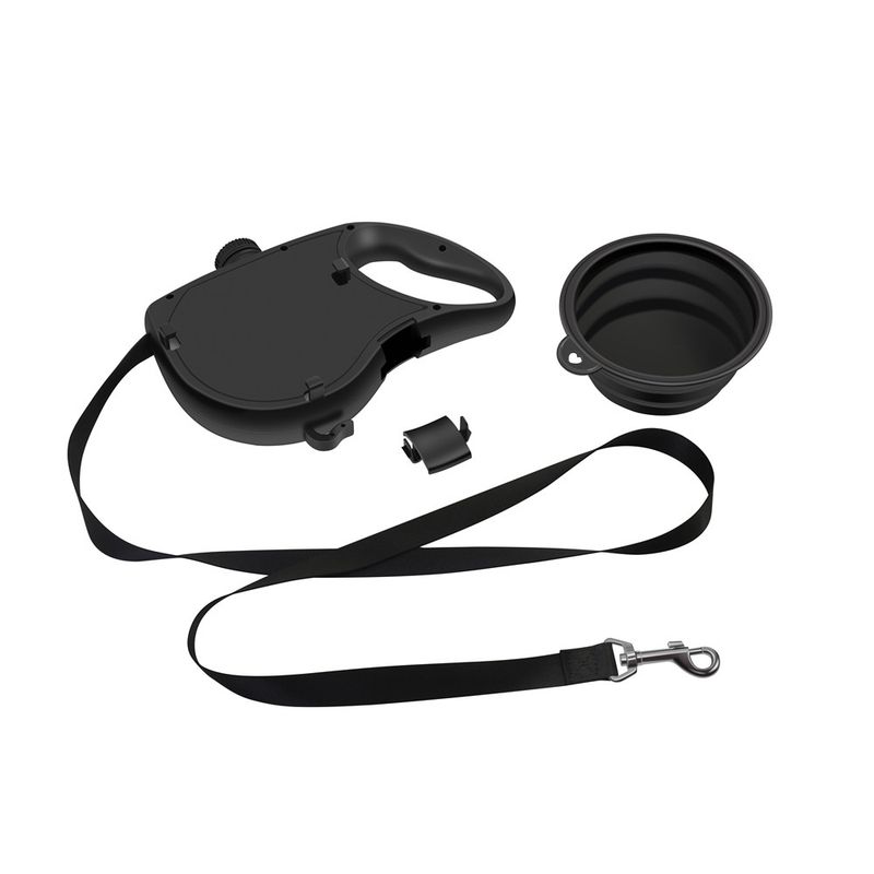 

New Pet Supplies Comes with Water Kettle Pet Hand Holding Rope Dog Leash Three-in-One Portable Pet Hand Holding Rope Three-in-one dog walker Black
