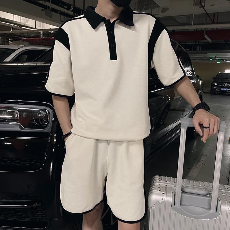 

Мужской спортивный комплект на лето 2024 г.: Рубашка поло и шорты 3XL белый