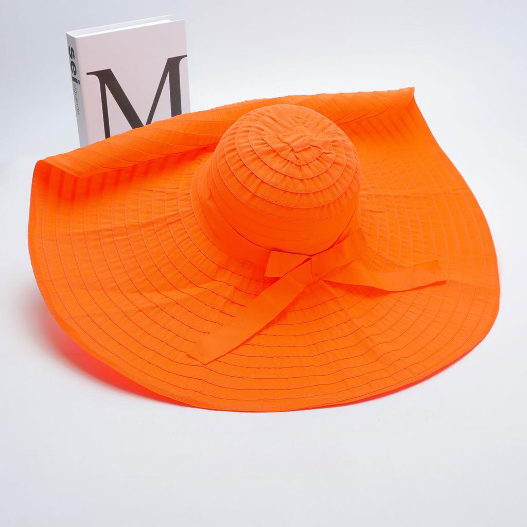 Summer fashion foldable beach hat face covering sun protection sun hat bow big eaves outdoor versatile sun hat