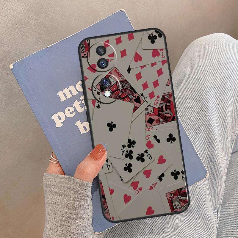 POKER PLAYING CARDS Case For Honor Magic 8 Pro 5 6 7 Lite Cover For Honor 200 400 90 70 50 X8a X8b X9a X9b X9c Honor Magic8 Pro