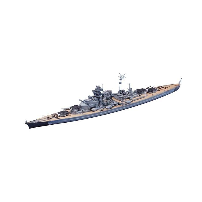 Aoshima 1/700 Waterline Series German Navy Battleship Bismarck Plastic Model 618, Pre-Colored, Small Size