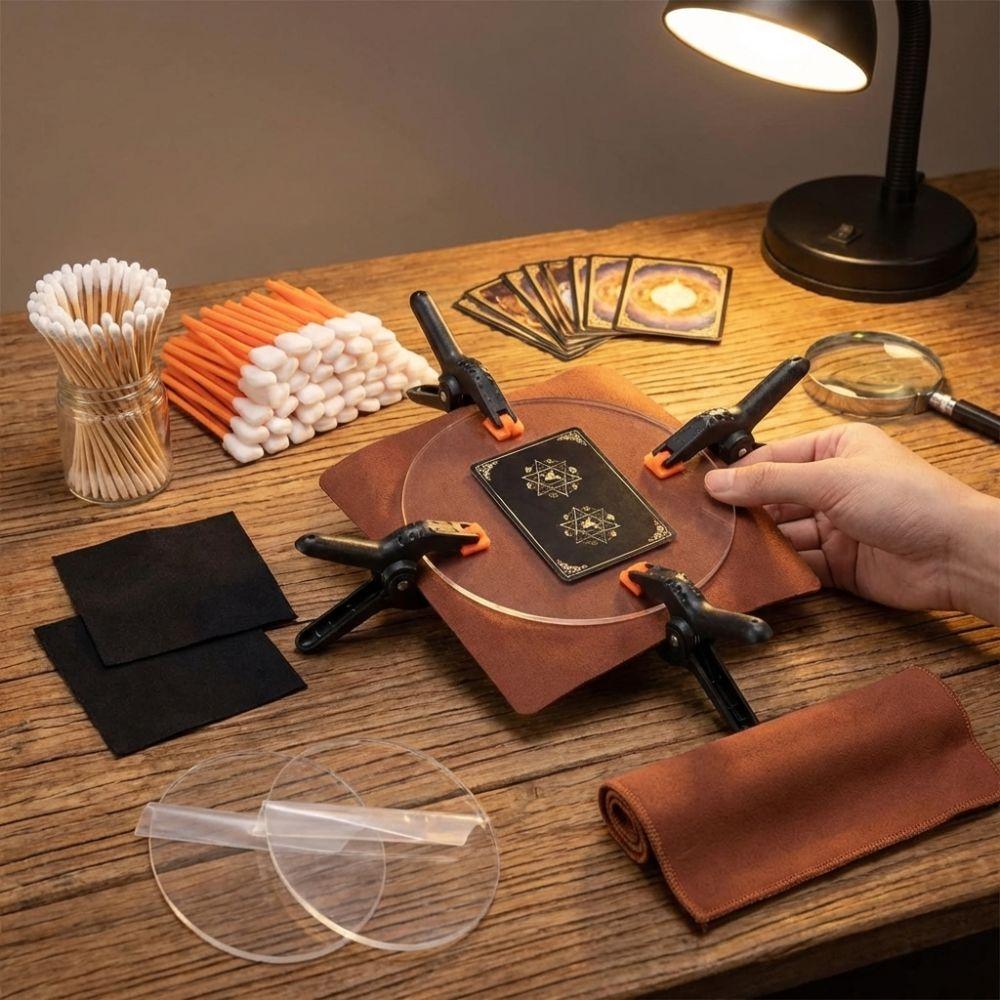 166pcs Precision Support Card Cleaning Kit Clear Acrylic Rounds Card Care Tool  TCG Collectors