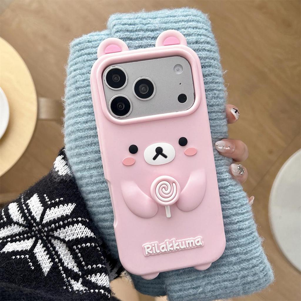 Rilakkuma Cartoon Swirl Lollipop iPhone 14/13 PRO/MAX Case