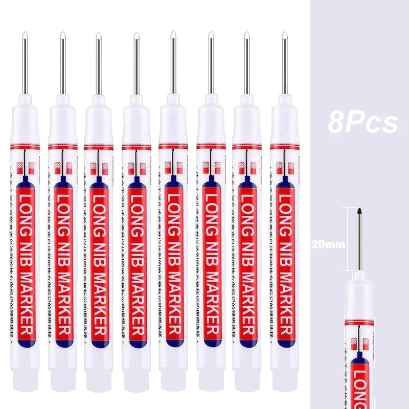 100/8/4Pcs/Set 20mm Deep Hole Long Nib Head Markers For Metal Perforating Pen Waterproof Woodworking Decoration Multi-Purpose