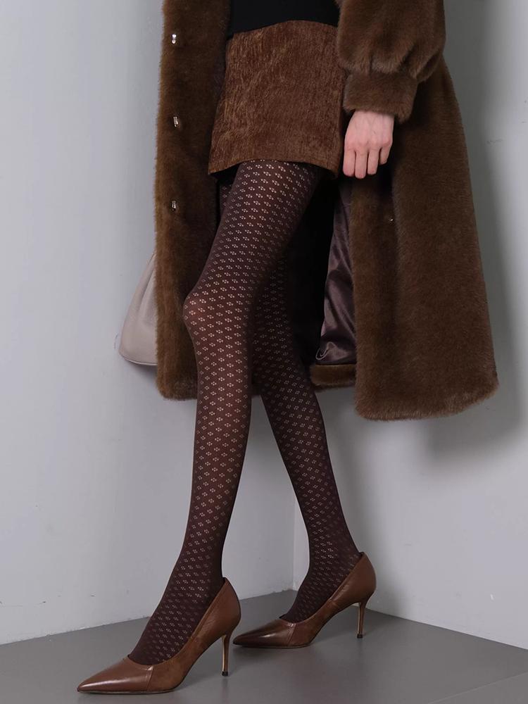 Retro Geometric Flower Hollow Pantyhose Women Tights Thin Micro Transparent Sexy Bottom Socks Women's Stocking For Christmas