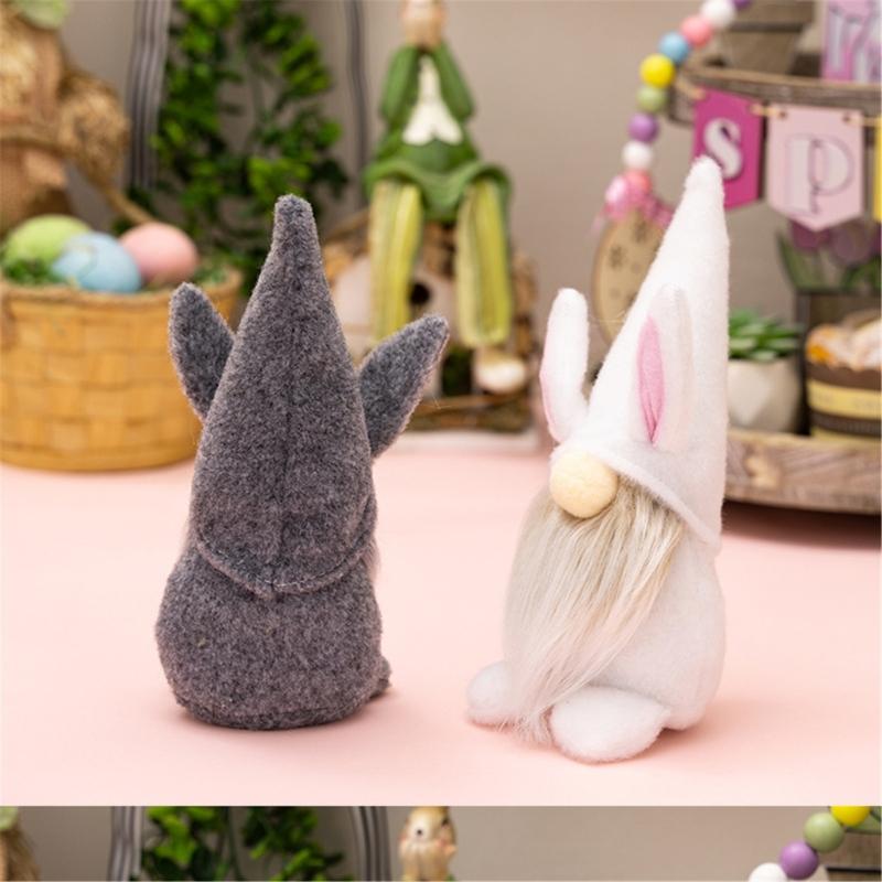 Unique Easter Rabbit Gnomes Crafted with Fine Fabric Delicate Craftsmanships Suitable for Decorating Desk,Bedsides Table