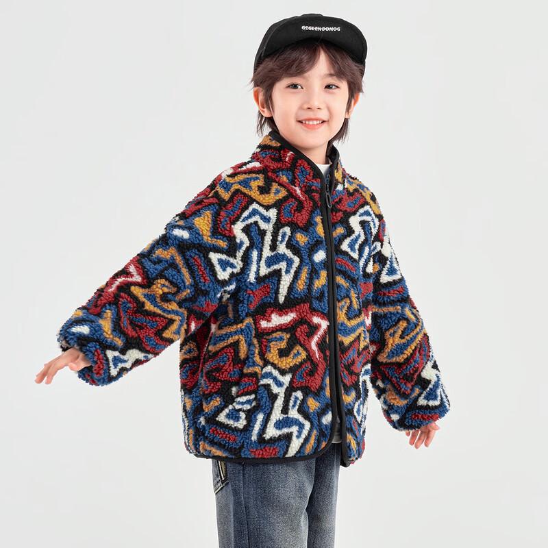 Duoduojia Boys Vintage Floral Sherpa Fleece Winter Jacket 110