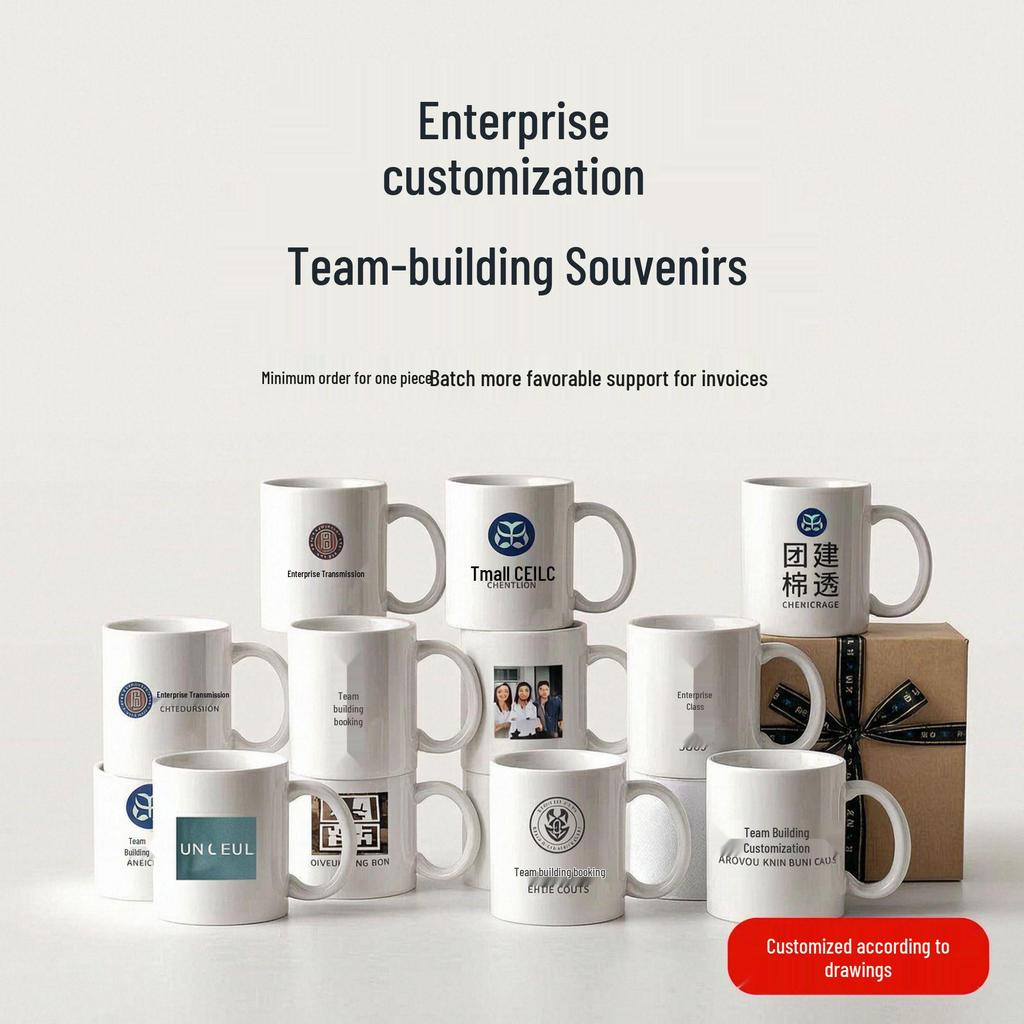Customizable Ceramic Coffee Mug with Logo or Photo Design - Creative Home & Office Cup