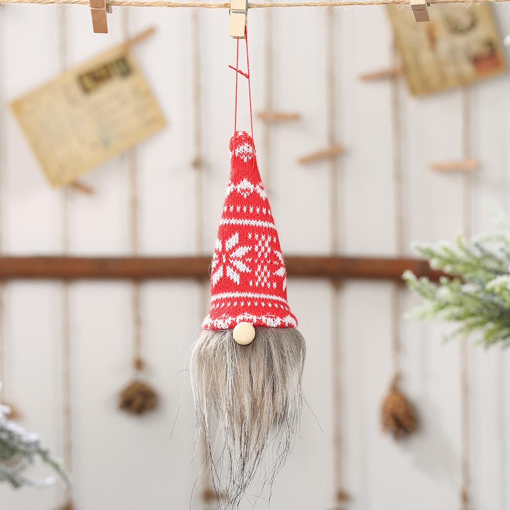 

Spherical Ornament Christmas Hat Beard Doll Keychain Car Pendant Gift Festival красный
