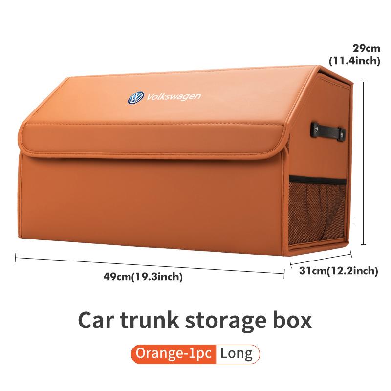 For Volkswagen VW Car Trunk Foldable Organizer Auto Leather Waterproof Storage Box Passat Golf 4 5 6 Tiguan Polo Scirocco Jetta