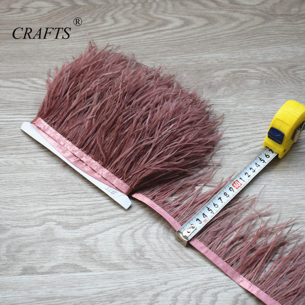 Feather2023 hot! Fluffy and beautiful 5-10M long ostrich hair feather trim cloth sideband 8-10cm wide / DIY sewing clothing accessories