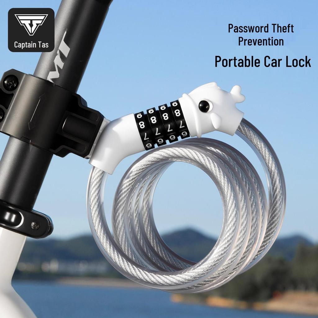 TOSUOD Taşınabilir Çelik Kablo Kilidi - Tek Döngülü Başlıklı Hırsızlığa Karşı Araba ve Bisiklet Tel Kilidi