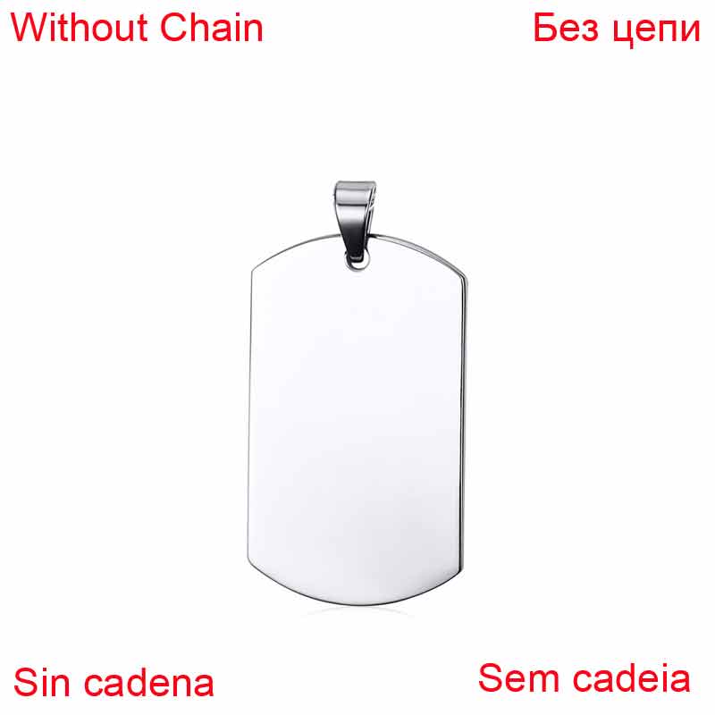

Vnox Stainless Steel ID Tag Necklaces Pendant Engrave Customized Logo Family Brother Men Jewelry
