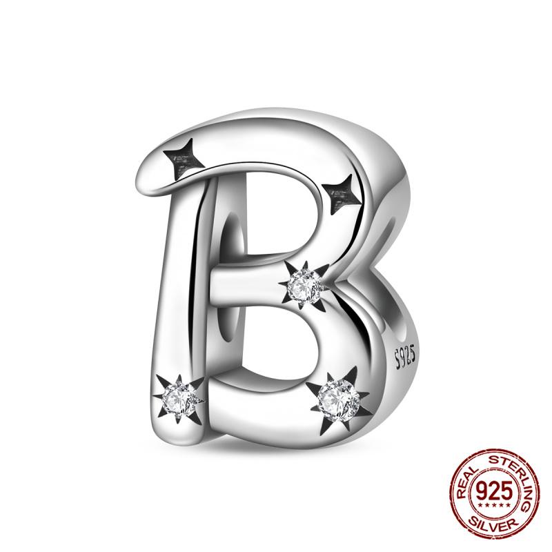 Original Charms Copper Fashion 26 Letters A-Z Charms Beads Fits 3Mm Original Bracelet For Women Diy Jewelry Gifts New In