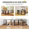 Wooden Pet Gate, Freestanding Dog Security Barrier with Two Support Feet - Black