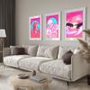 Pink Fantasy Lure Retro Wall Art Poster Print Butterfly Death Lover Skeleton Vaporwave Canvas Painting Abstract Room Home Decor