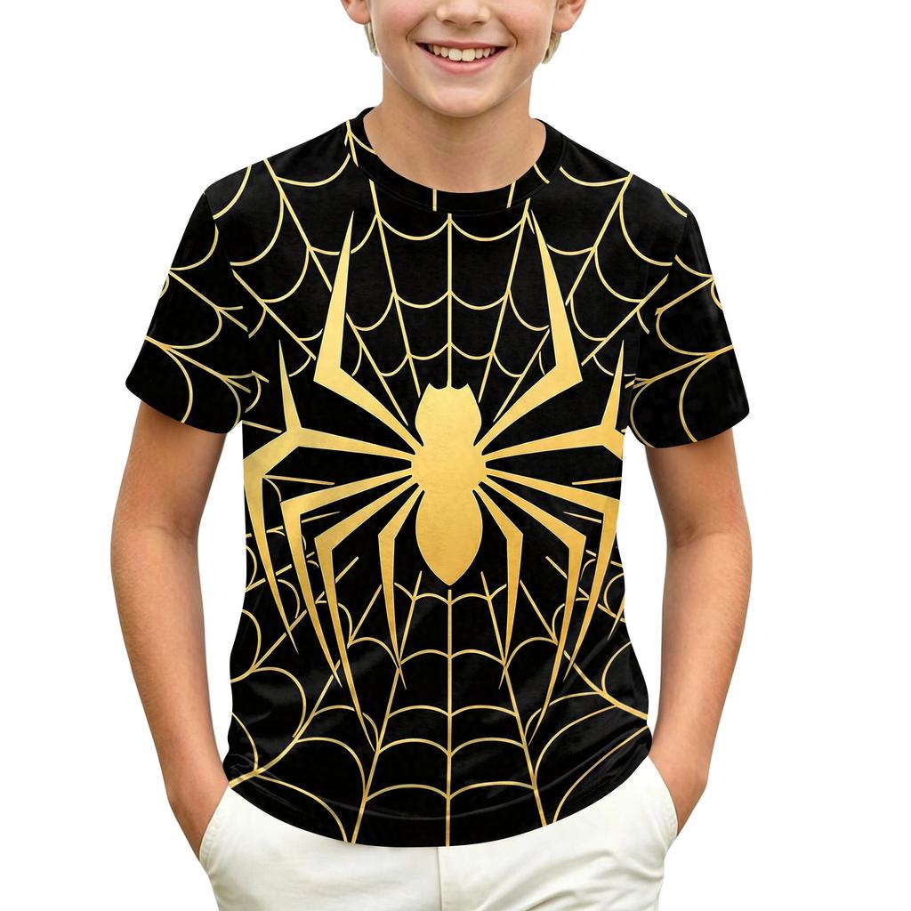Kids' Short Sleeve Neck T-Shirt with Graphic Print for Casual Daily Wear