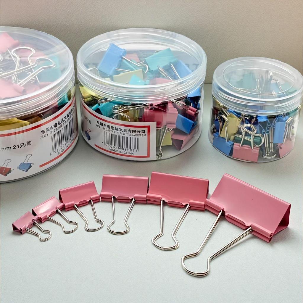 Colorful Metal Binder Clips, Strong Grip Office Stationery/Folders
