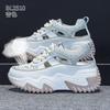 Leather platform dad shoes summer new comfortable hollow breathable sports and leisure sandals