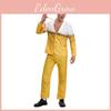 Game Themed Polyester Carnival Costume For Men With Yellow Gradient Beer Pattern For Stage Performances