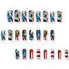 Striped Press on Nail Cartoon Nail Tips 24pcs Acrylic False Nail For Independence Day Parties And Festive Event