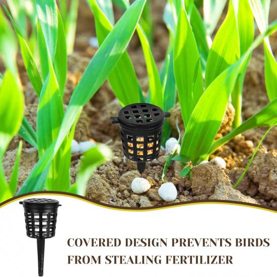 Yardwe 50pcs Bonsai Fertilizer Baskets, Fertilizer Mesh Baskets Garden Nursery Pots with Lid Planting Nutrition Cups for Succulent, Orchid, Bonsai