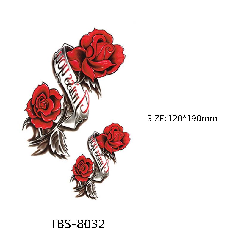 Waterproof Semi-Permanent Black & White Totem Flower Tattoo Stickers